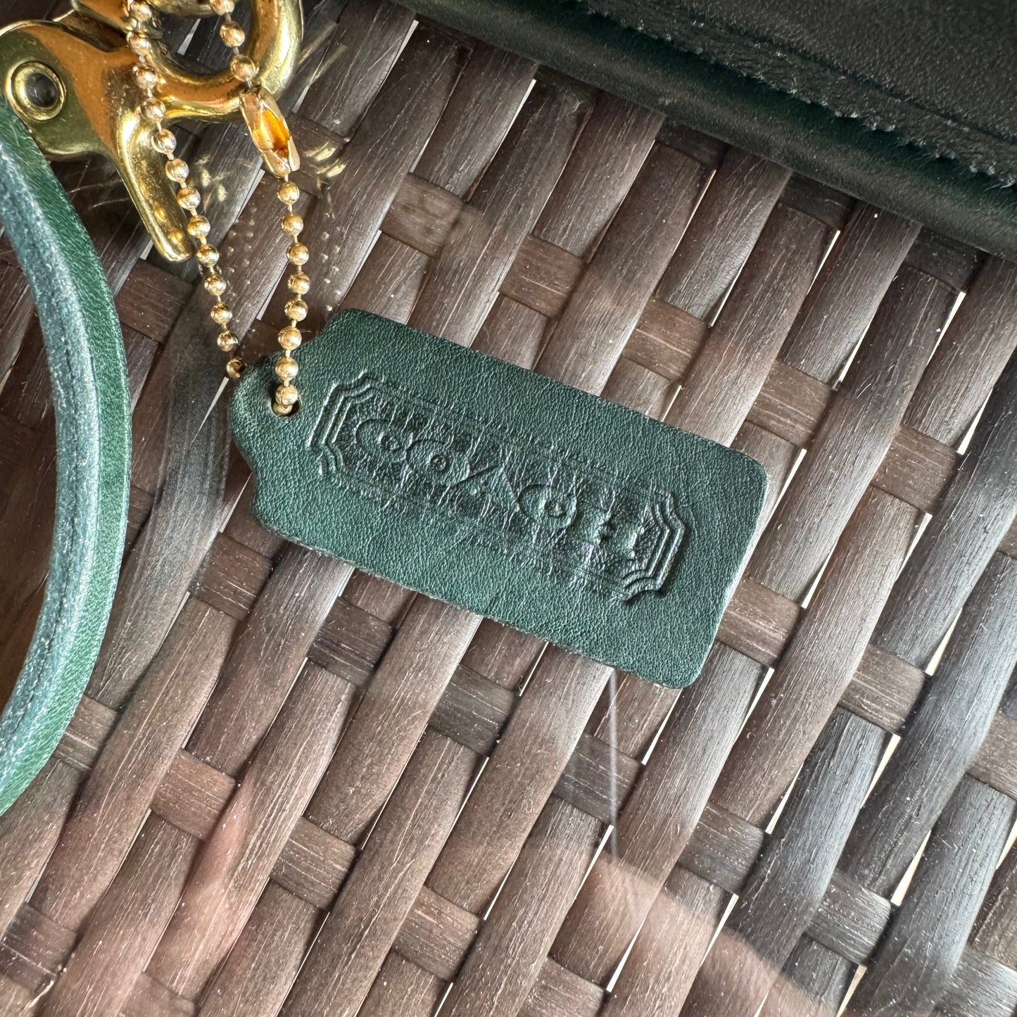 Vintage Coach Bottle Green Station Bag 5130