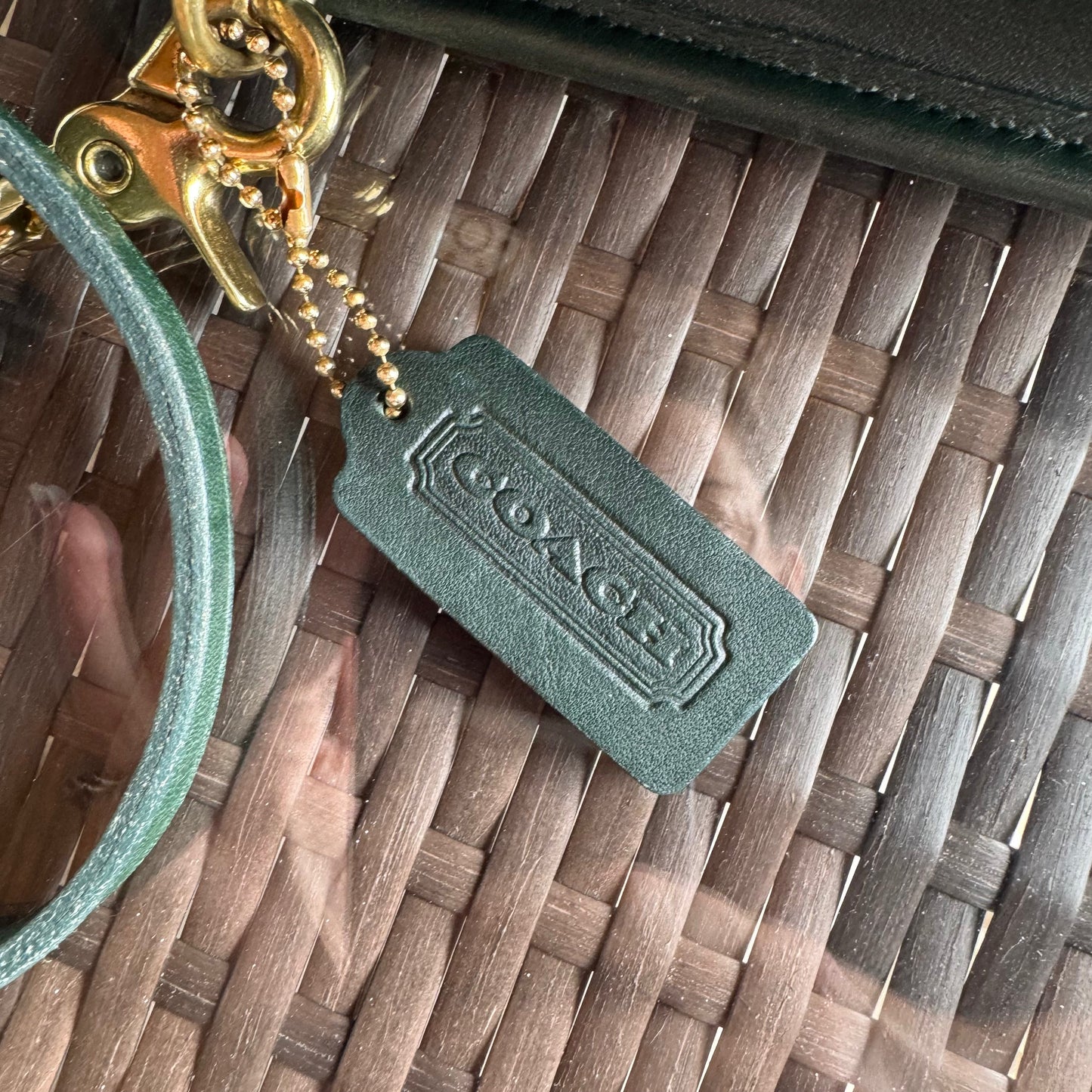 Vintage Coach Bottle Green Station Bag 5130