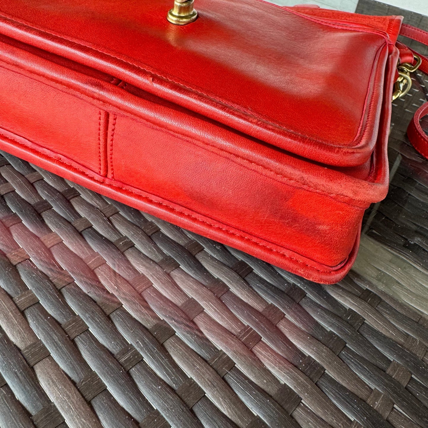 Vintage Coach Red Station Bag 5130