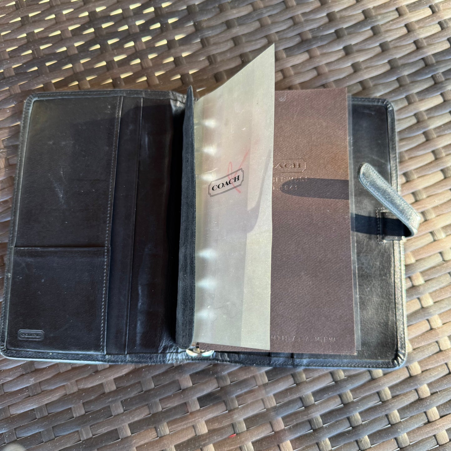 Vintage Coach Black Pocket Organizer