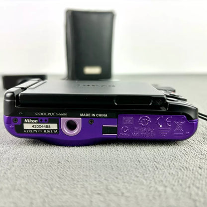 Nikon Coolpix S6600 Rare Purple Compact Digital Camera 16 0Mp 12X Zoom Set Jy