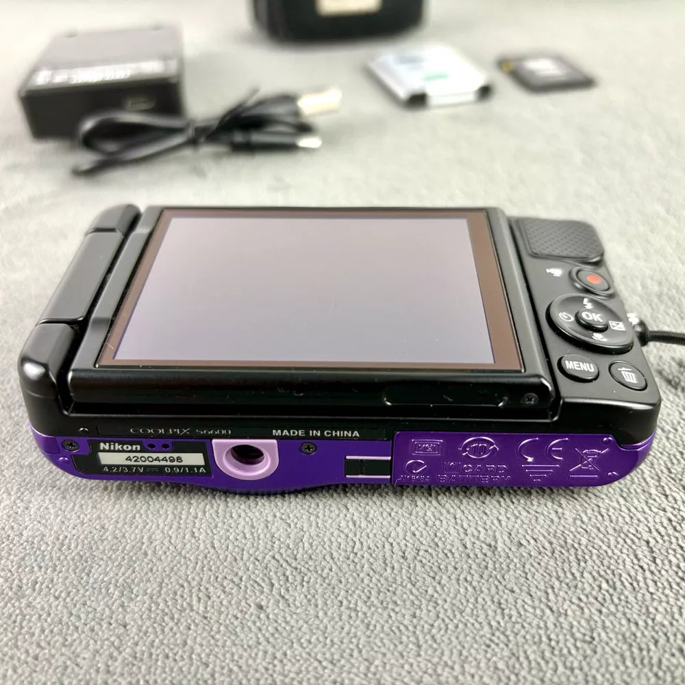Nikon Coolpix S6600 Rare Purple Compact Digital Camera 16 0Mp 12X Zoom Set Jy
