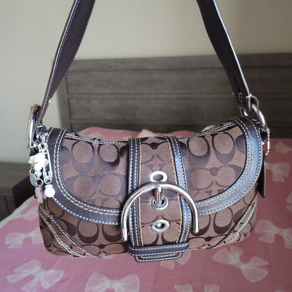 Y2K Vintage Coach Brown Mini Soho Signature Cs Shoulder Purse