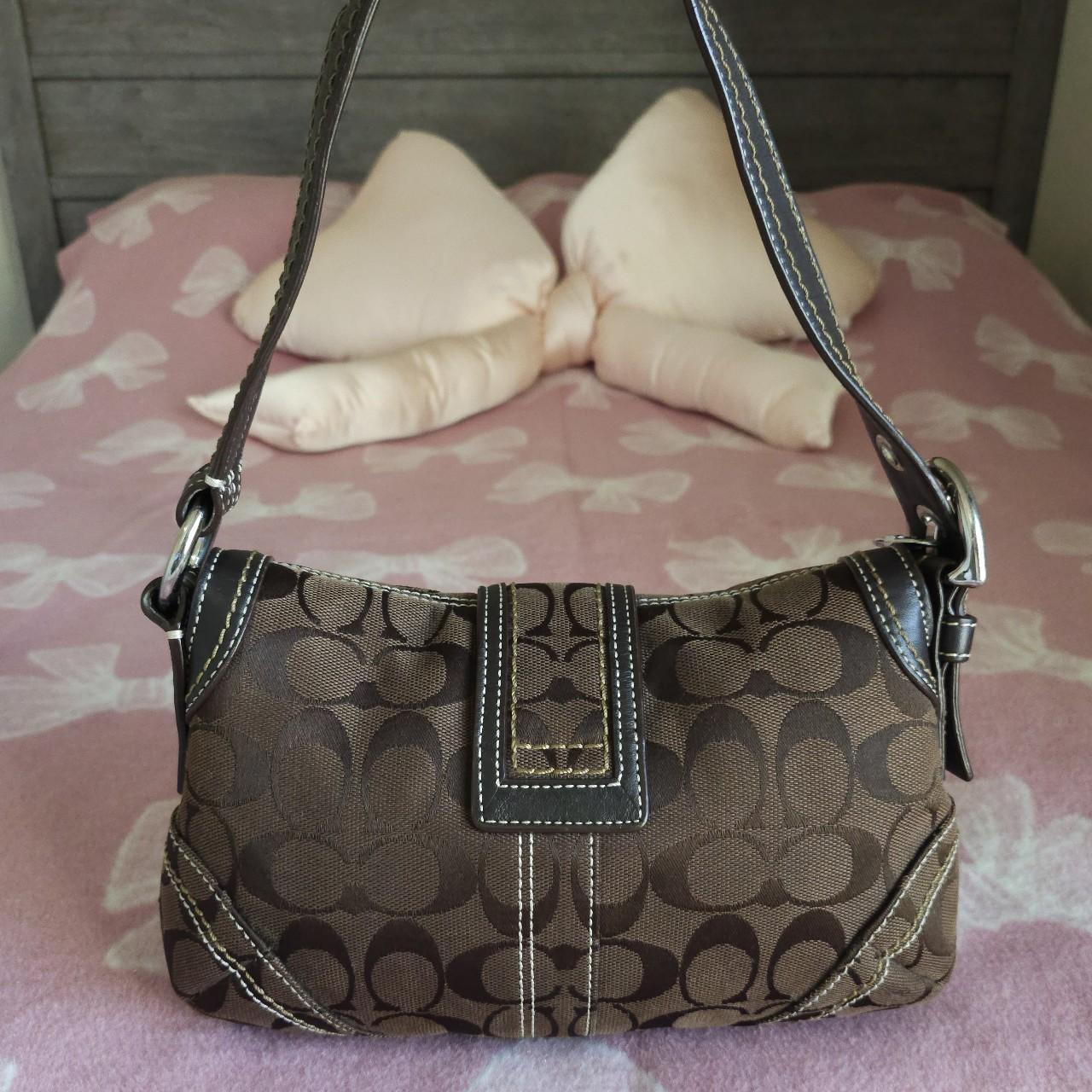 Y2K Vintage Coach Brown Mini Soho Signature Cs Shoulder Purse