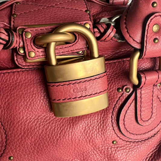 Rare Pink Chloe Paddington Bag With Gold Hardware