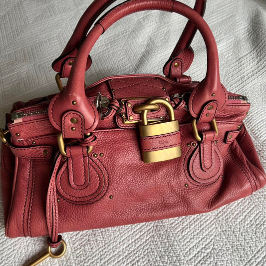 Rare Pink Chloe Paddington Bag With Gold Hardware