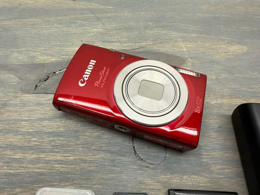 Canon Powershot Elph 180 20Mp Digital Camera 8X Zoom Red With Accessories
