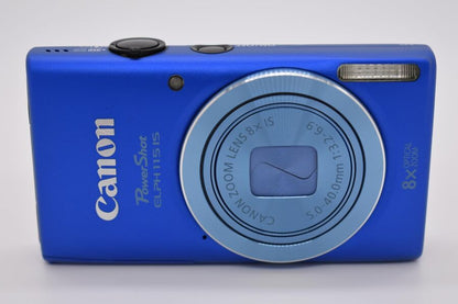 Canon Powershot Elph 115 Is Digital Camera Blue 16.0Mp 5X Optical Zoom
